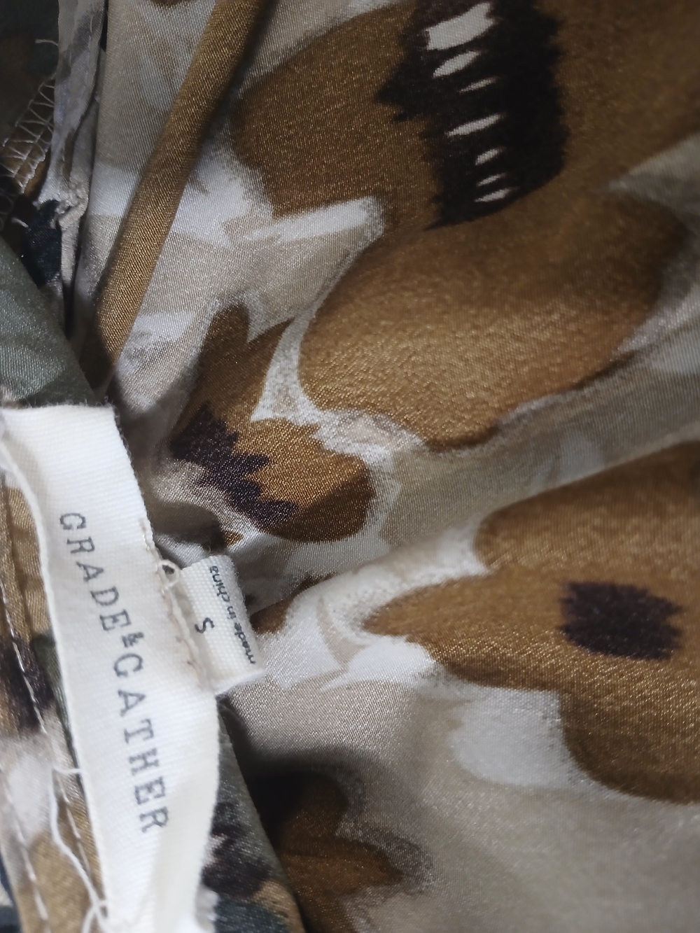 Boho Floral Tiered Long-Sleeve Dress in Beige, Olive & Black - Picture 7 of 12